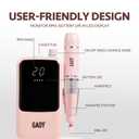 GAOY Rechargeable Cordless Nail Drill for Beginners, Electric Nail File with 12 Drill Bits and Sanding Band Set for Acrylic and Gel, Pink