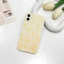 NITITOP Compatible with iPhone 12 Case Cute Flowers Floral Plant Pattern for Women Girls Trendy Slim Fit TPU Bumper Silicone Shockproof Full Camera Protection Cover - Yellow