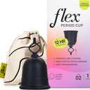 Flex Cup Starter Kit (Full Fit - Size 02) | Reusable Menstrual Cup + 2 Free Menstrual Discs | Pull-Tab for Easy Removal | Tampon + Pad Alternative | Lasts up to 10 Years | Capacity of 3 Super Tampons
