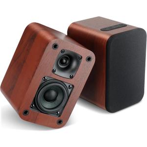RIOWOIS Powered Bluetooth Bookshelf Speakers, 40W Record Player Speakers with 2.75 Inch Woofer, Stereo Speakers with Optical/AUX/TV-ARC Connection for Turntable, No Receiver or Amplifier Required.