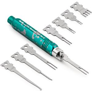 JRready ST5255 Pin Extractor Tool Terminal Removal Tool Includes 8 Pcs Replacement Tips,Suitable for AMP/Delphi/Molex/Bosch Connector Etc.,Automotive/Computer Repair Terminal Release Tool Kit