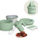 bella 3.5 Qt Hand & Stand Mixer, 2 in 1 Electric Mixer with Bowl, Dough Hook, Whisk & Egg Beater, Multifunctional Handheld Mixer for Baking, 200 Watt, Seaglass