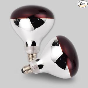 250 Watts Red Heat Lamp Bulbs, Explosion Proof Glass, 2 Pack
Incandescent R40 Reflector Infrared Lamp Light Bulb, E26,For Reptiles,Turtles, Pets, Calves & Lambs, Chicks and Light Therapy