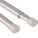 H.VERSAILTEX 2 Pack Spring Tension Curtain Rods 36-60 Inch Lightweight Tensions Rods Securely in Place; Easy to use/Install for Kitchen/Bathroom/Wardrobe, Durable Sturdy Rods, Nickel (36"-60" (2 PACK))