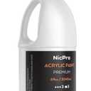 Nicpro White Large Acrylic Paint Set (69 oz, 2040 ml) Rich Art Painting Supplies Non Toxic for Multi Surface, Canvas, Wood, Leather, Fabric Stone Craft, for Beginner & Artist with Pump
