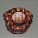 noxozoqm 2026 NEWBaseball Glove Wall Clock with,Wooden Printing,Silent Pointers,Using AA Batteries,Brown Leather Design,Living Room,Bedroom,Office Decoration (10 inches)