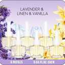 Plug in Air Freshener Refills, Wall Plug In Refill 6 Count, Lavender, Linen & Vanilla Scents, 3.96 Fl Oz, Air Fresheners for Home and Bathroom, Compatible with Air Wick & Glade, Not for Glade Plus