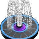 SZMP Solar Fountain 3.5W Bird Bath Fountains with Flower Upgraded Glass Panel, Solar Powered Water Fountain with 7 Nozzle & 4 Fixer, Solar Fountain Pump for Bird Bath, Garden, Pond, Pool (Blue)