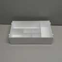 Paper Plate Dispenser Holders Utensil Caddy for Countertop,Outdoor Silverware Caddy, Picnic and Camping Utensil Holder, Flatware Organize with Handle for Party Gatherings, Metal (White)