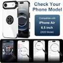 Tnarru Designed for iPhone Air Case with Stand [Magnetic Ring Holder Kickstand] Soft TPU Bumper Non-Yellowing Anti-Scratch Lightweight Slim for iPhone Air Case Black and Clear