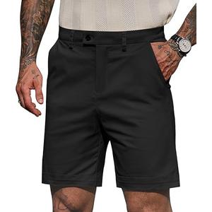 Mens Slim Fit Shorts 6 Inch Inseam Summer Casual Short Cotton Chino with Pocket, Size: M
