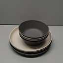 Grow Forward Premium Wheat Straw Plates and Bowls Sets - 8-Piece Wheat Straw Dinnerware Sets - Unbreakable & Reusable Microwave Safe Plastic Dinner Plates for Outdoors, RV, Camping Dishes - Moonlight