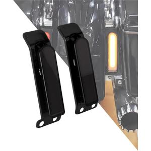 HDBUBALUS LED Saddlebag Support Inserts Turn Signal Filler Panel Brake Tail Lights Fit For Harley Electra Glide Road King Ultra Limited 2014-2024 (Black Housing Smoke Lens)