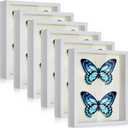 Tuanse 6 Pieces Shadow Box Picture Frame Square Shadow Boxes Display Cases for Sports Memorabilia Wedding Memories Crafts Pins Awards Medals Tickets and Photos(White,5 x 7 Inch)