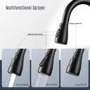 Kitchen Faucet with Pull-Down Spray Single Handle high arc Commercial Stainless Steel Matte Black Kitchen Sink Faucet with Deck Suitable for bar Laundry RV Farmhouse (Matte Black)