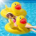 Hungdao 2 Pcs Funny Duck Pool Floats Large 39.4'' Adults Rubber Ducks Floatie Inflatable Tube Swim Ring Giant for Summer Beach Swimming Pool Carnival Birthday Party Supplies, Funny