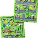 rifamee 2 in 1 Magnetic Color and Number Maze Magnet Alphabet Counting Double Sided Board Wood Puzzle Fine Motor Skills Montessori Preschool Toys Gifts for Boys and Girls 3-5 Age (Big Car, One Size)