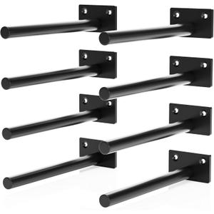 2 x 8Pcs/Set 4inch Floating Shelf BracketsBlind Shelf SupportsHidden Brackets for Floating Wood Shelves with Screws and Wall Plugs (6inch)
