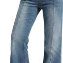 EMMIOL Flare Jeans for Women High Waisted Bootcut Jeans for Women Stretchy Denim Bell Bottom Pants Y2K School Outfits (Blue)