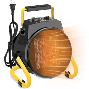 1500W Portable Garage Heater, Electric Outdoor Heater with Fast Heating & Overheat Protection, Patio and Greenhouse Space Heater for Indoor or Outdoor Use（Black）