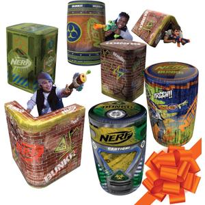 NERF BUNKR Zombie Apocalypse Defense Inflatable Barricade Set  7 Zombie-Themed Inflatables for Nerf War & Laser Tag  Indoor/Outdoor Portable Tactical Obstacles for Blaster Combat