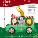 YOUBET 8FT Christmas Van Inflatables - Christmas Inflatables Outdoor Decoration with Animals Santa Claus Blow Up Built-in 8 Led Lights for Xmas Yard Lawn Outdoor Decorations