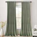 StangH Sage Green Velvet Curtains 84 inches 2 Panels - Thermal Insulated Light Blocking Privacy Drapes for Bedroom/Living Room/Dining Room/Home Office, W52 x L84