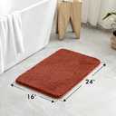 MIULEE Rust Bathroom Rugs Set 2 Piece, Soft Absorbent Microfiber Bath Mat Set, Non Slip Quick Dry Machine Washable Plush Shaggy Bath Rugs for Bathroom Floor, Tub and Shower, 16x24 inches