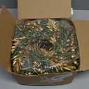 Cindeer 6 Pcs Small Christmas Candle Rings Wreaths 8.4 Inch Christmas Kitchen Cabinet Gold Wreaths Artificial Berry Garland Pillar Candle Rings for Centerpiece Table Decorations