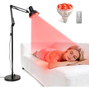 SANSI Red Light Therapy Lamp with 66in Stand, 660nm 850nm Near Infrared,32W | Precise Targeted Light Therapy for Face Body Skin Knee Scalp, High Irradiance, 66in Adjustable Stand, Remote Control 3 Modes,  S60C