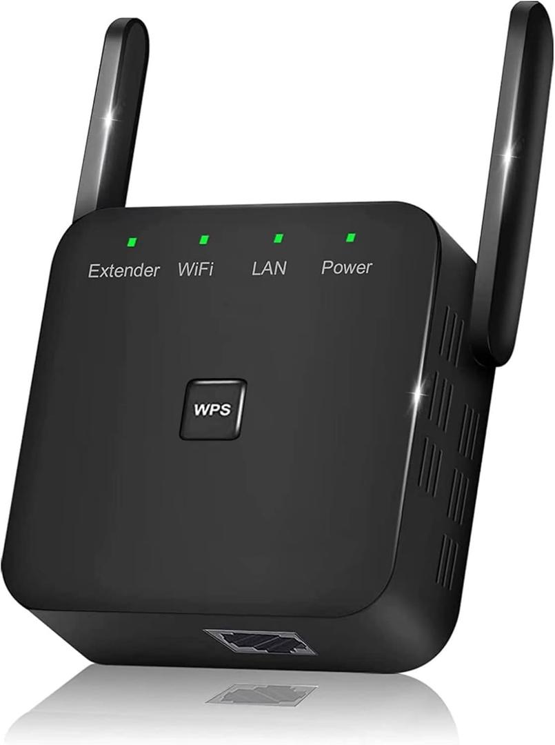 WiFi Extender/RepeaterCovers Up to 9860 Sq.ft and 60 Devices, Internet Booster - with Ethernet Port, Quick Setup, Home Wireless Signal Booster