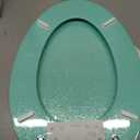 Angol Shiold Glitter Toilet Seat, Slow Close (Elongated, Green)