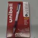 Uni-ball 207 Impact Gel Pens, Bold Point, 1.0 mm, Black; Gray Barrel, Black Ink, Pack Of 12