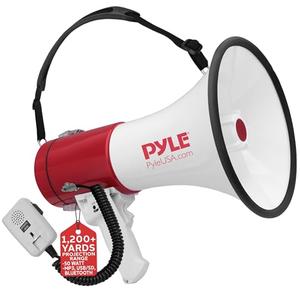 Pyle Portable Megaphone Speaker PA Bullhorn-Built-in Siren, 50W Adjustable Volume Control &1200 Yard Range-Ideal for Any Outdoor Sports, Cheerleading Fans & Coaches or for Safety Drills - PMP52BT Pyle Portable Megaphone Speaker PA Bullhorn-Built-in Siren, 50W Adjustable Volume Control &1200 Yard Range-Ideal for Any Outdoor Sports, Cheerleading Fans & Coaches or for Safety Drills - PMP52BT