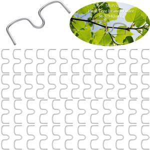 50 Pcs Fruit Tree Limb Spreaders Plant Tying Machine Puller Branchs Preaders Plum Tree Open Angle Pull Branch Stereotyped Tying Bending Farm Tools, M-3.94(Inch), Galvanized
