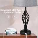 Ruiever Touch Table Lamps Set of 2, nightstand lamp with USB Ports Bedside 3 Way Touch dimmer Desk lamp for Living Room Bedroom,Black Painted Spiral cage Base Design Warm White dimmer Bulbs Included.