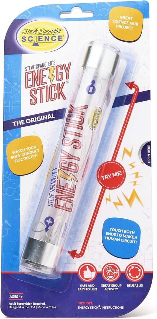 Steve Spangler Science Energy Stick  Fun Science Kits for Kids to Learn About Conductors of Electricity, Safe, Hands-On STEM Learning Toy, Independent or Group Activity for Classrooms or Home