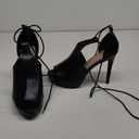 Womens Peep Toe Platform Heels Sexy Sandals Strappy Lace Up Tie Stilettos Dress Pumps Shoes Black 8