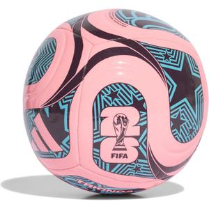 adidas FIFA World Cup 26 Trionda Soccer Ball (3, Beam Pink/Noble Red/Blue)