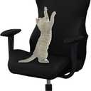 WOMACO Gaming Chair Slipcover Stretch Seat Chair Cover for Leather Computer Reclining Racing Ruffled Gamer Chair Protector (Black, One-Size)