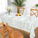 SoarDream Easter Tablecloth-Spring Tablecloths Rectangular 57x120 Inch, Easter Bunny Flower Tablecloth Rectangle Waterproof Table Cover for Holiday Dinner Picnic Home Party Decor