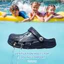 HOBIBEAR Toddler Boys Garden Shoes Cute Cartoon Slip On Classic Clogs Lightweight Summer Sandals Waterproof Water Shoes Beach Pool Shower Slides Dark Blue (Blue, US Toddler Size 4.5 to 5)