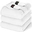 Heated Electric Blanket Queen Size - 84" x 90" Heating Blanket with Dual Control, 10 Heating Levels & 8 Hours Auto Off, Soft Warm Flannel Blanket, Christmas Birthday Gifts for Senior Grandma (Ivory White)