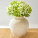 Ceramic Flower Vase Home Decor, 6.2 inch Farmhouse Rustic Vintage Decorative Vases, Pottery Terracotta Boho Flowers Vases for Dining Table, Living Room, Shelf, Kitchen, Bedroom (6.2"-White)