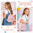 Personalized Birthday Gift for Toddler Girls, Small Initial Backpack Purse for Little Girl, Cute Mini Purse for 3-10 Years Old Kids,Pink C