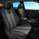 FREESOO for Tacoma 2024 2025 2026 Seat Covers Full Set - Custom Fit for Toyota Tacoma Double Crew Cab, SR, SR5, TRD Sport, TRD Off-Road, Pickup Truck Seat Covers with Faux Leather(BlackGrey)