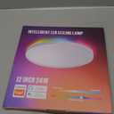 MELEGAN Smart Led Ceiling Light Flush Mount, 12 Inch 24W Ceiling Light Fixture Dimmable 2700K-6500K, RGB Ambient Light Fixture WiFi Compatible with Alexa Google Home for Bedroom Living Room