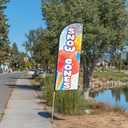 Snow Cones Feather Flag for Business Advertising 6 FT Swooper Flag for Storefronts Retailers Shops Food Trucks Events and Fairs (Flagpole Not Included)