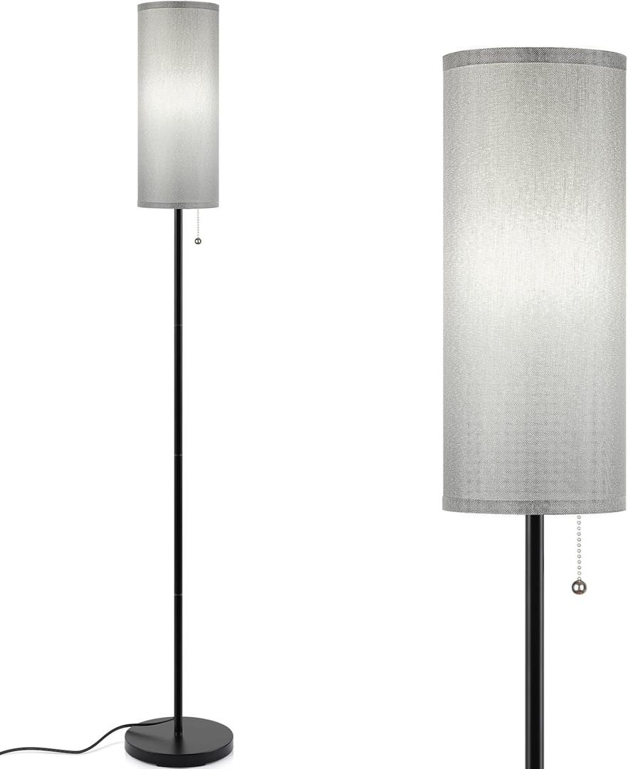 Coucrek Floor Lamp for Living Room, 3 Color Temperature Modern Standing Lamps, Minimalist Floor Lights for Bedroom, Office, Reading,Gray