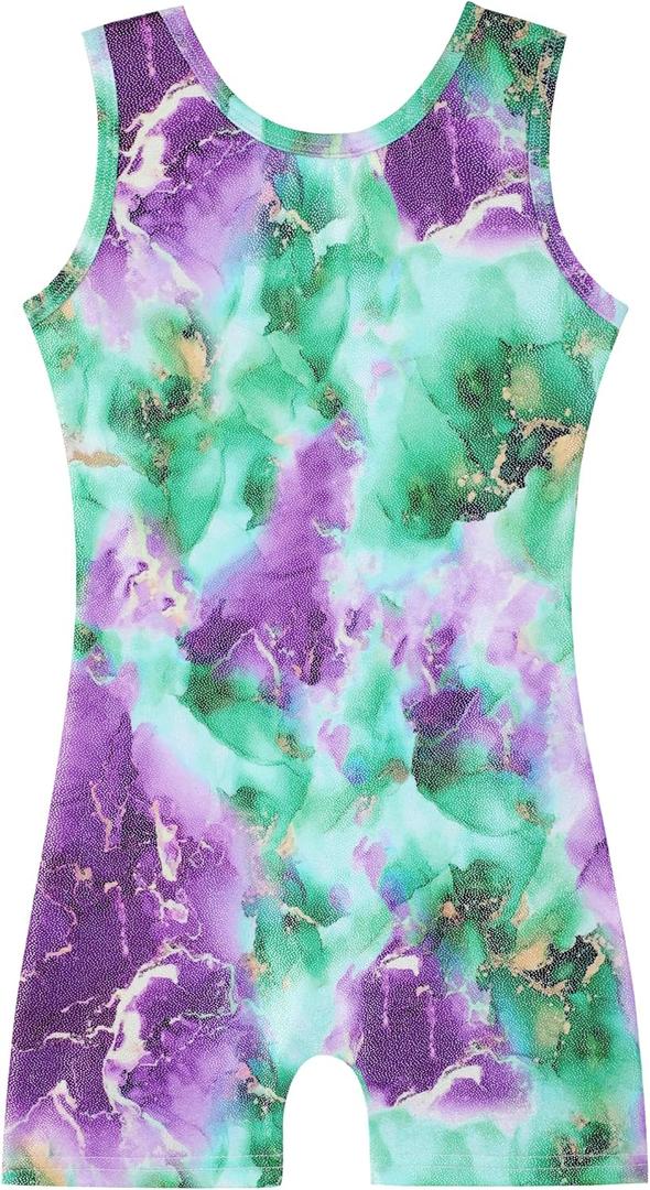HOZIY Gymnastics Leotards for Girls with Shorts Toddlers Biketards Rainbow Unicorn Dinosaur Mermaid Leopard Flower Galaxy 1-2 T